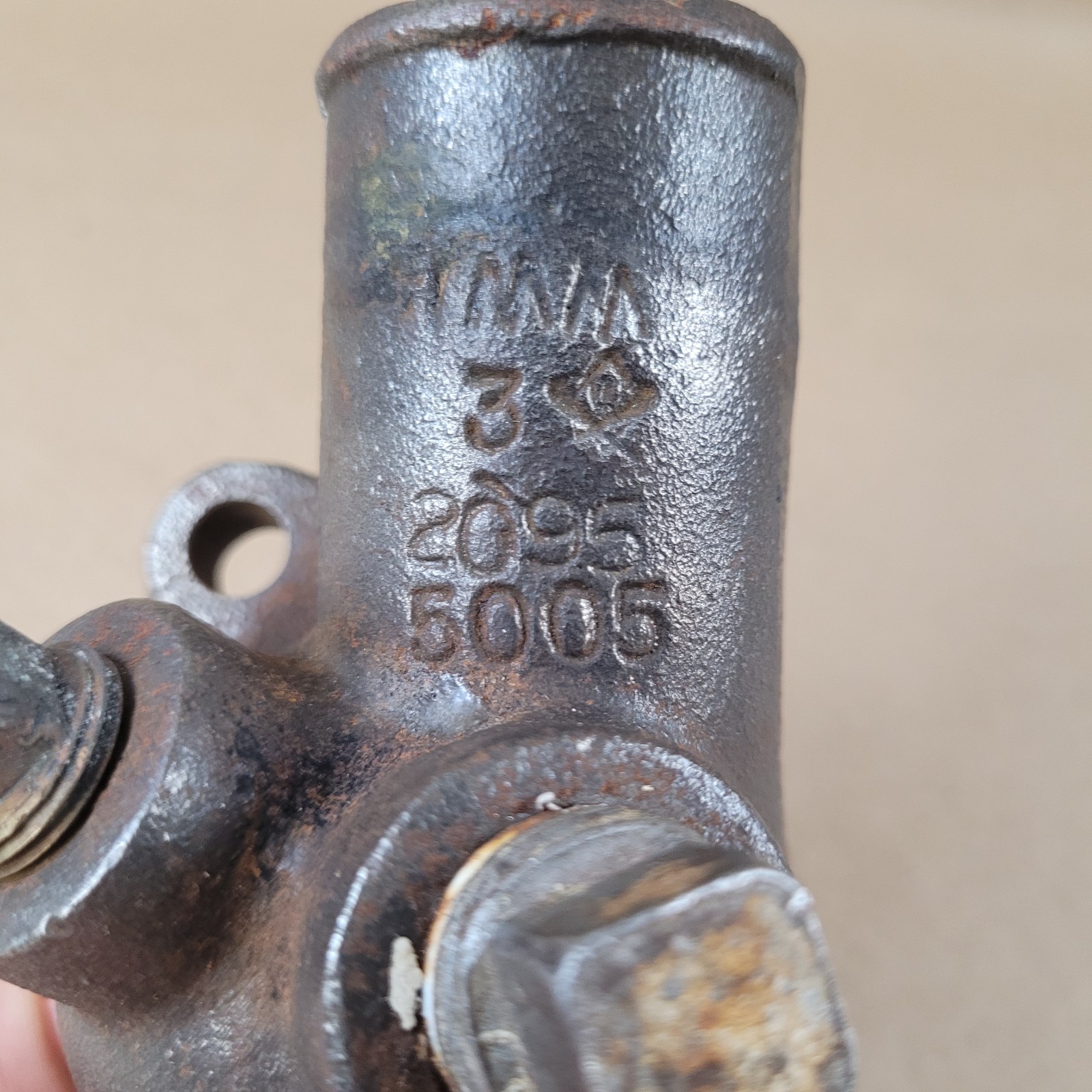 Vintage Cast Iron Thermostat Housing Water Outlet 20955005