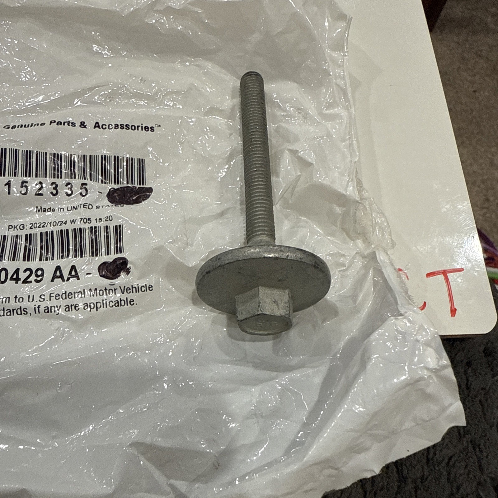 (1) Genuine Mopar 6510429AA Bolt-HEXAGON FLANGE Head, Sold Individually