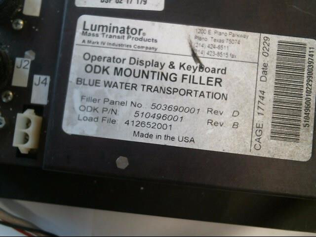 luminator, 510453-003, pn. 510496001, Operator dISPLAY & kEYBORD