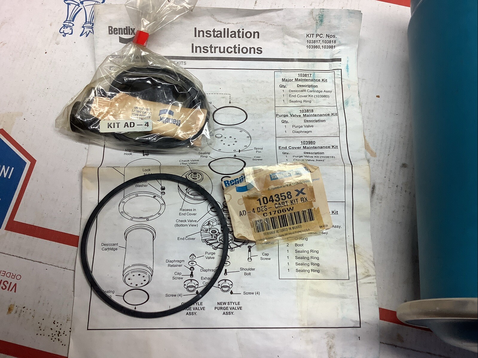 Nos Bendix 104358X Air Dryer Kit
