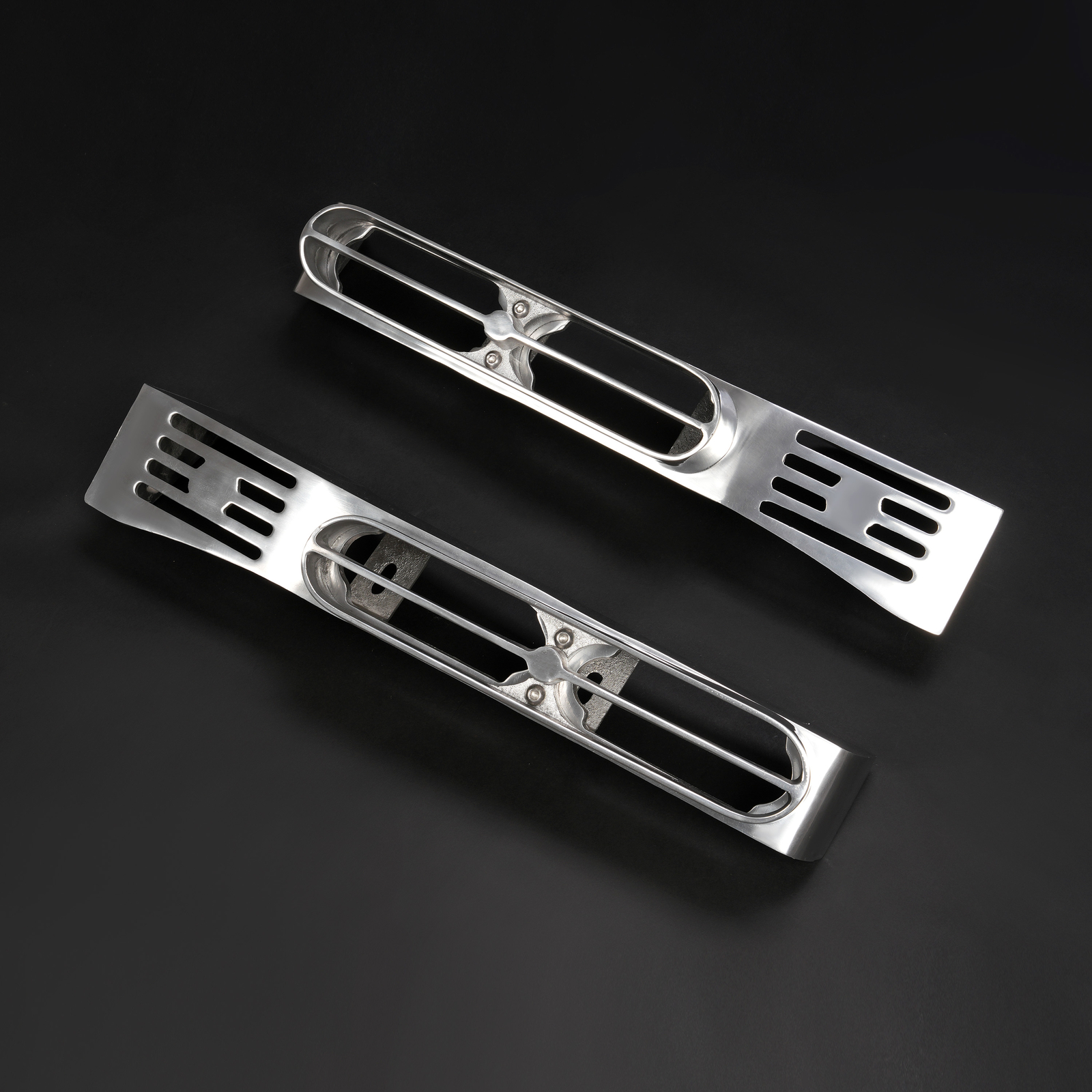 Fits Peterbilt 389 388 Double JJ Blinker Bar Silver Front Fender Light Bracket