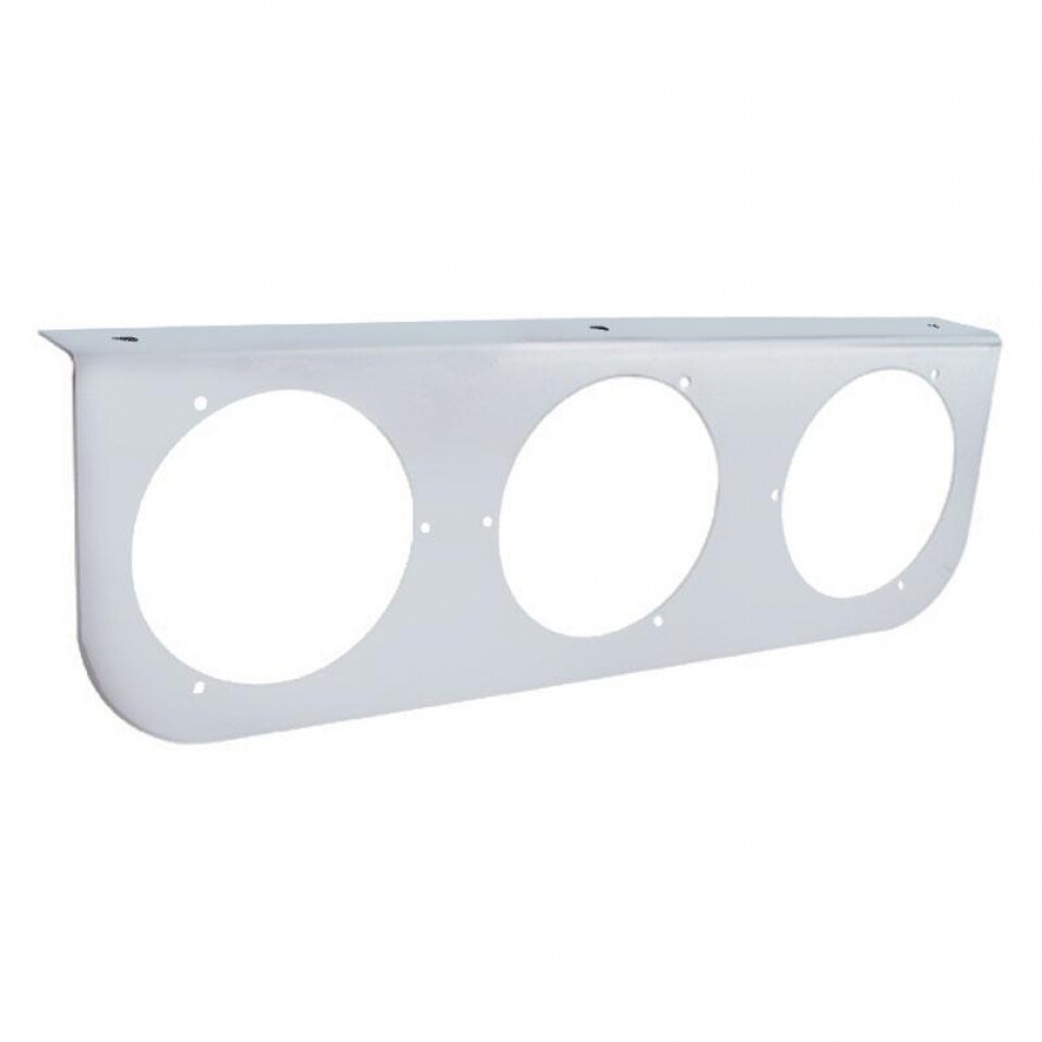 Stainless Light Bracket w/ Three 4″ Lights & Grommets – Amber Lens