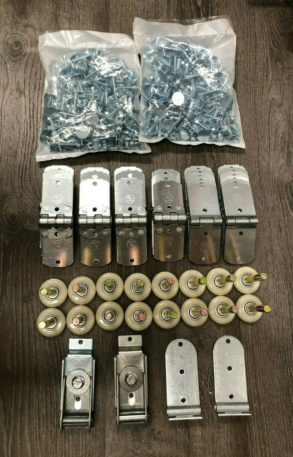 44 Piece TODCO Style Trailer Roll Up Door Hinges – 2″ Rollers Kit & Hardware
