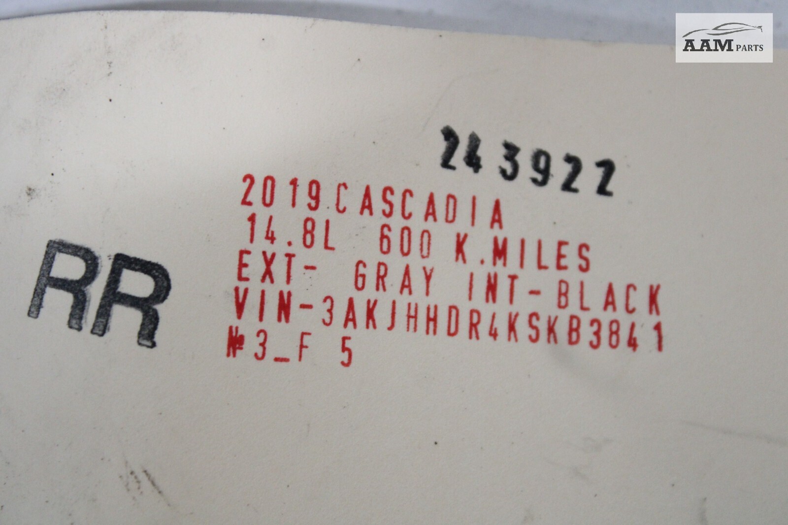 2018-2024 FREIGHTLINER CASCADIA REAR RIGHT SIDE DOOR WEATHERSTRIP SEAL OEM