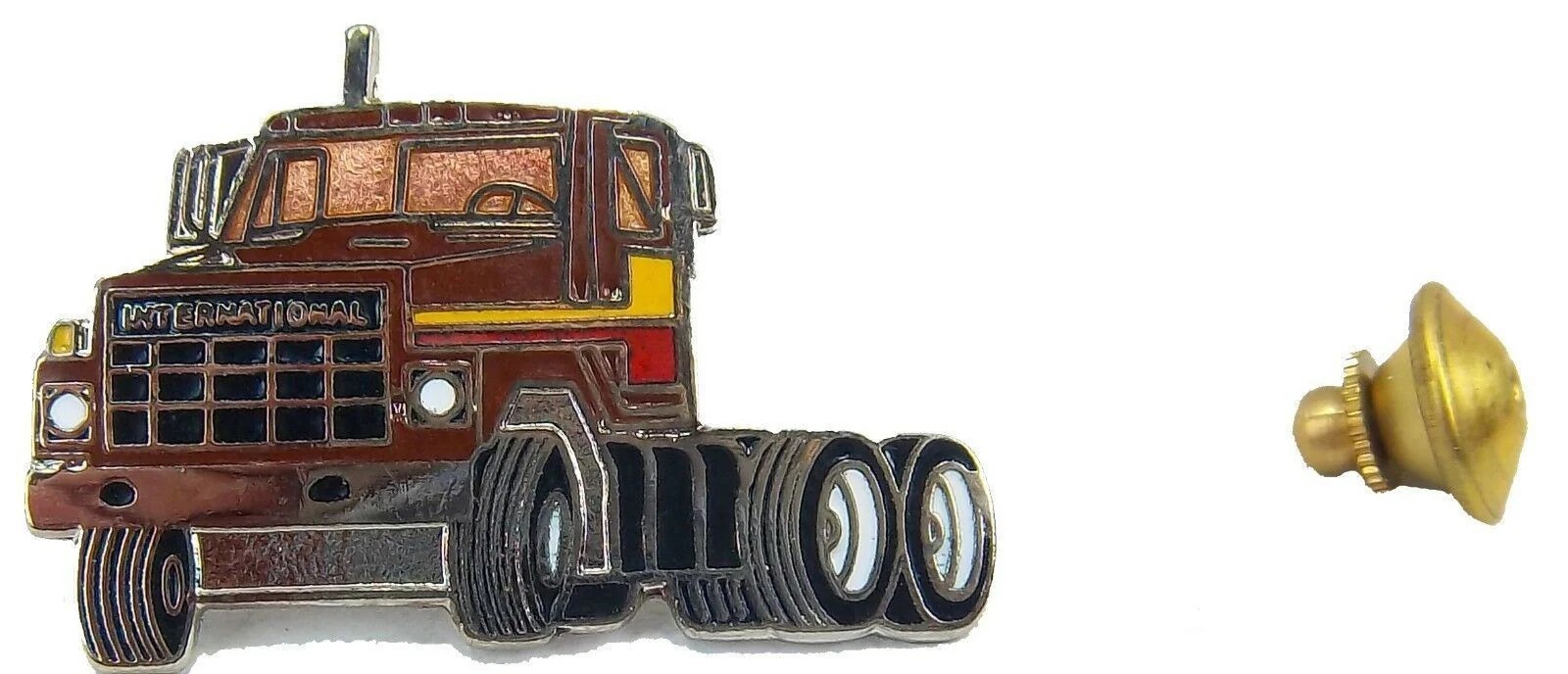 Semi Truck Hat Pin Tie Tack “International” Painted Metal Stud Mount BJ661-TT