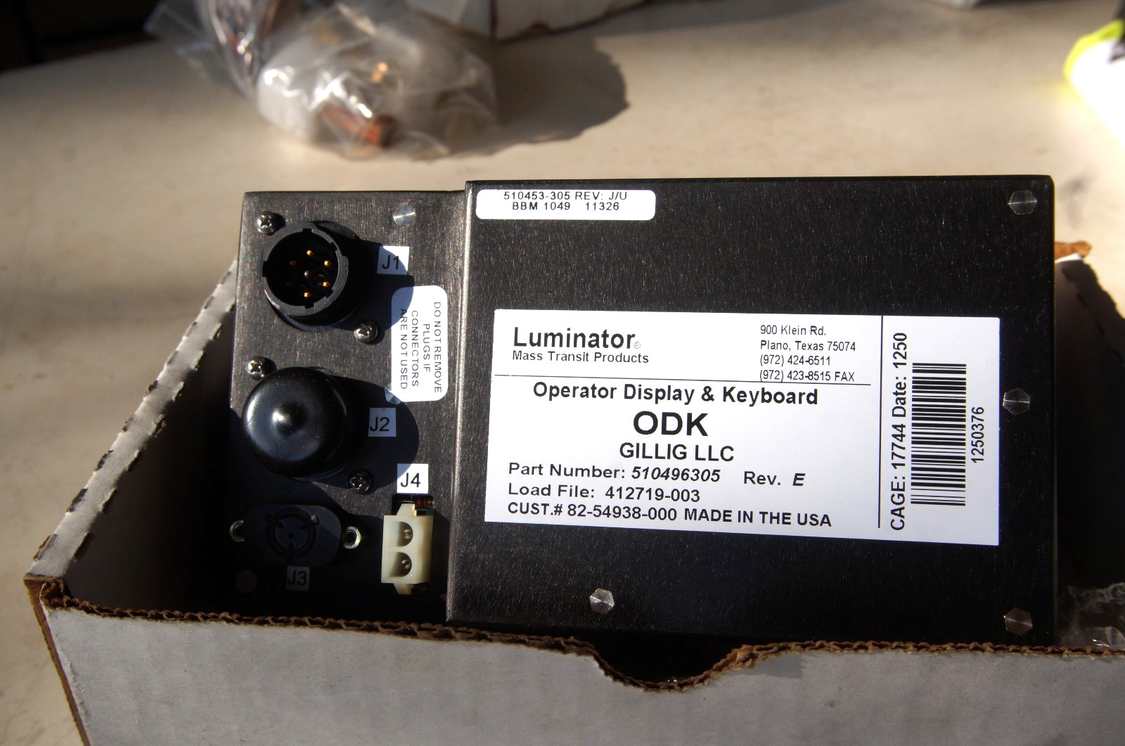 LUMINATOR Operator Dispaly Keyboard ODK, Gillig, 510496305, 1209804, 510453-305