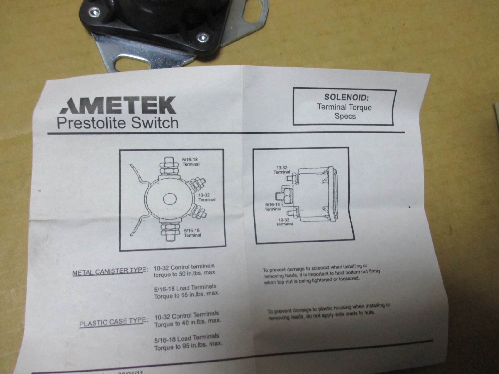 15-436 AMETEK SOLENOID W/SUPPRESSION DIODE 12V PRESTOLITE SWITCH TRUCK PARTS NEW