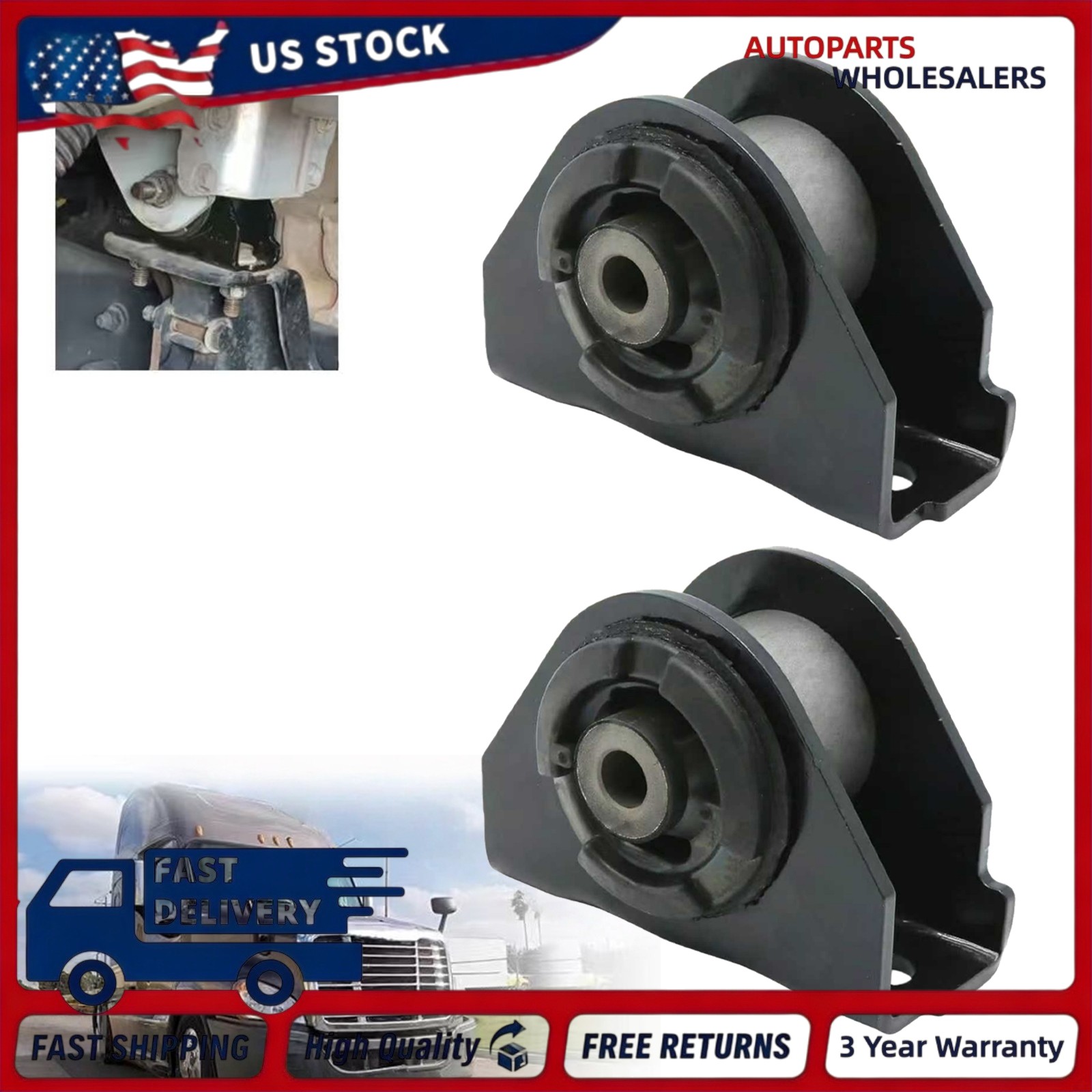 2* Front Cabin Mount w/ Bushing Replaces for Freightliner 18-59922-000 USA