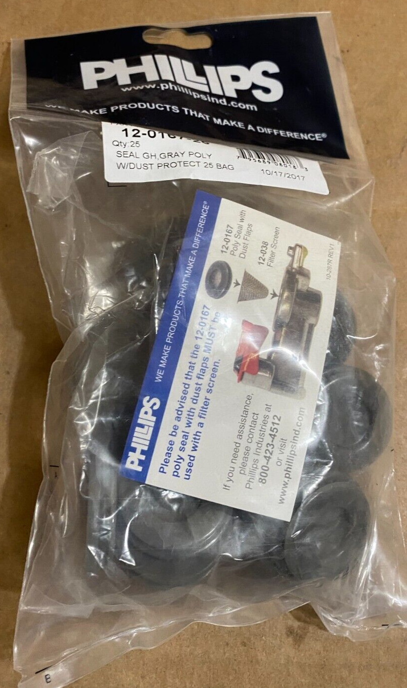 Phillips Gladhand Seal with Dust Flap Polyurethane Black 12-0167-25 (25-Pk)