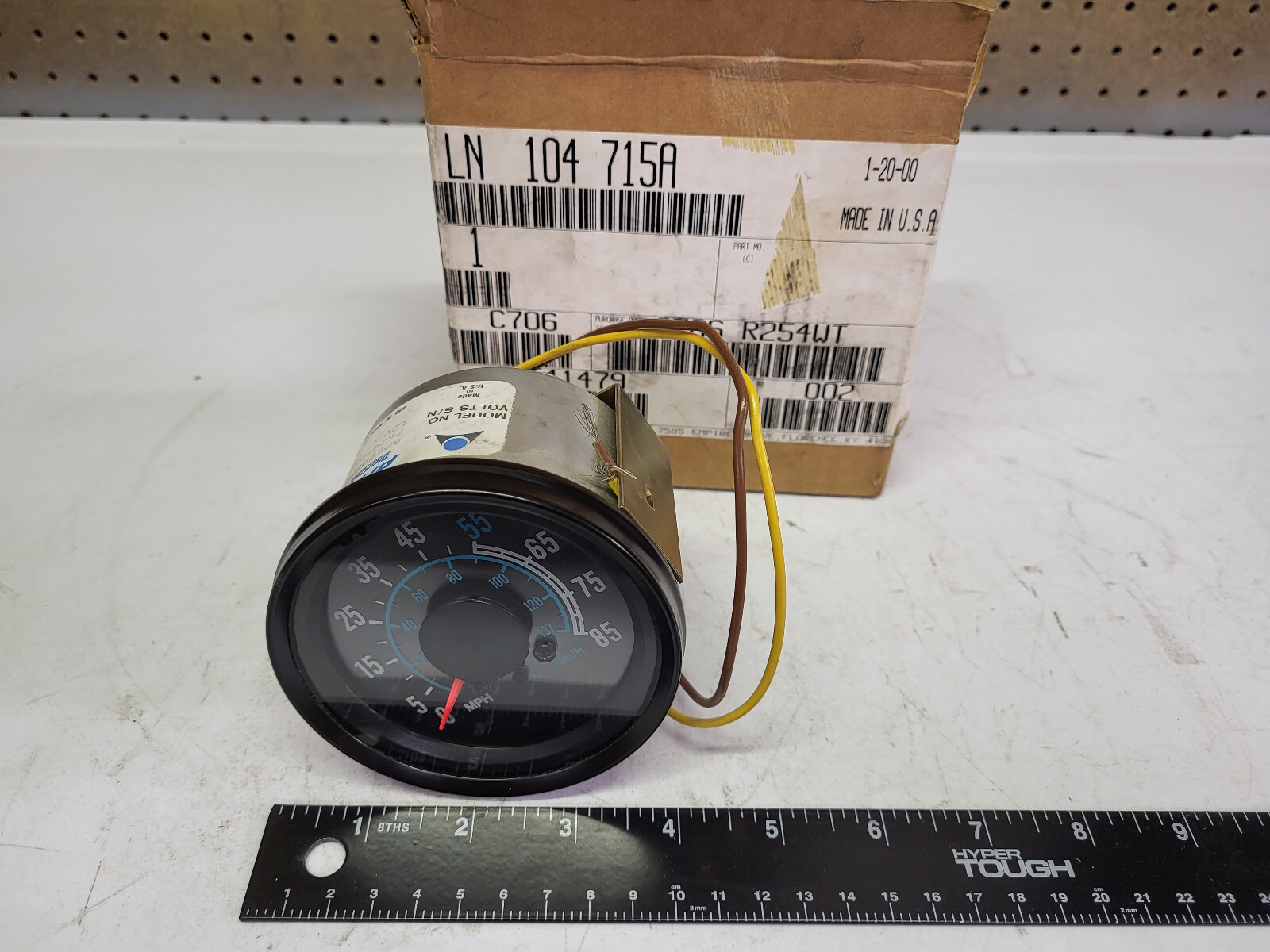 NOS 12V Speedometer MPH Gauge Prestolite Electric # 7S28560S Ref. # LN 104-715A