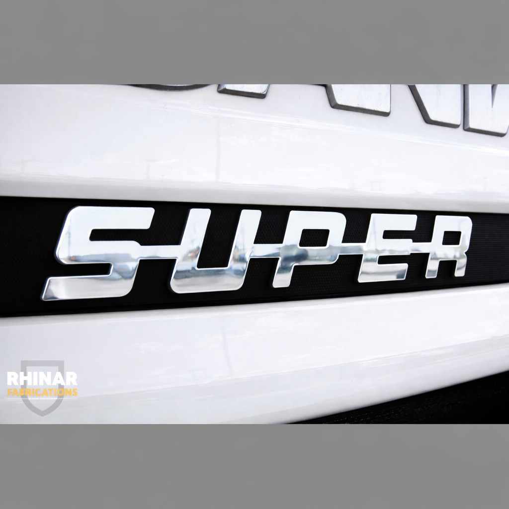 SCANIA SUPER Badge, made from 2mm Stainless Steel, polished finish