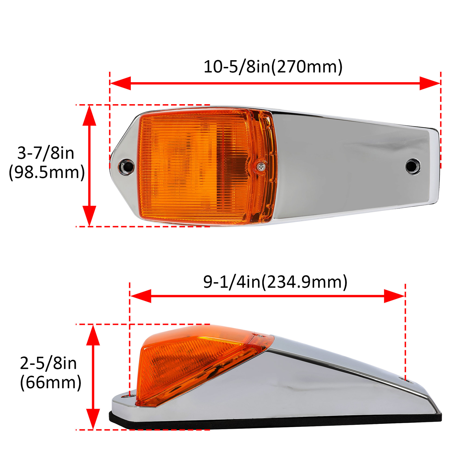 5 pcs Amber Chrome 31 LED Cab Marker Lights for Peterbilt Kenworth Freightliner
