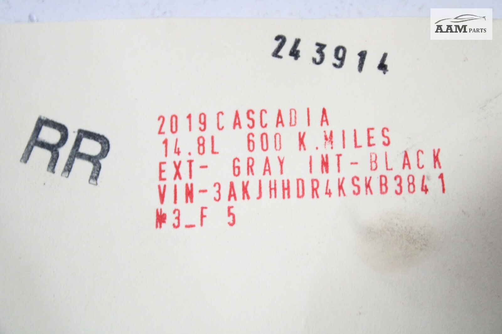 2018-2024 FREIGHTLINER CASCADIA REAR RIGHT SIDE WEATHERSTRIP SEAL RUBBER OEM