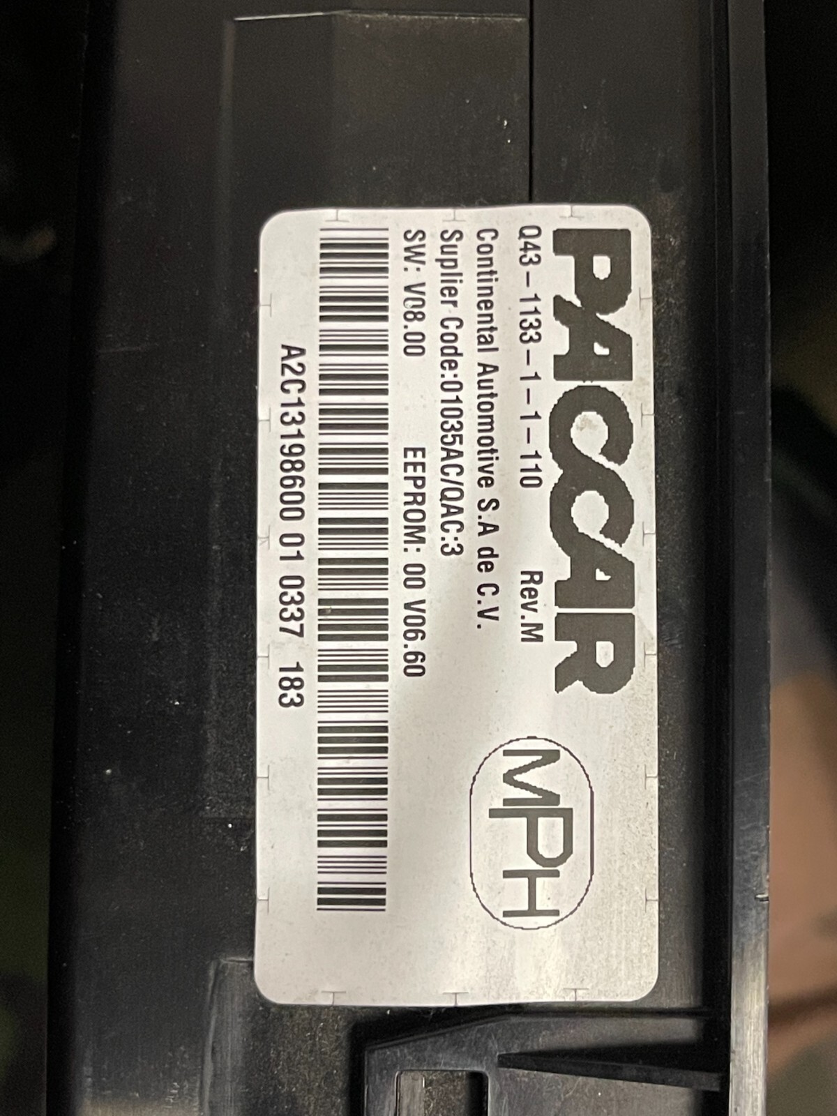 KENWORTH PACCAR Instrument Cluster Q43-1133-1-1-110 Q43113311110 30 Day Warranty