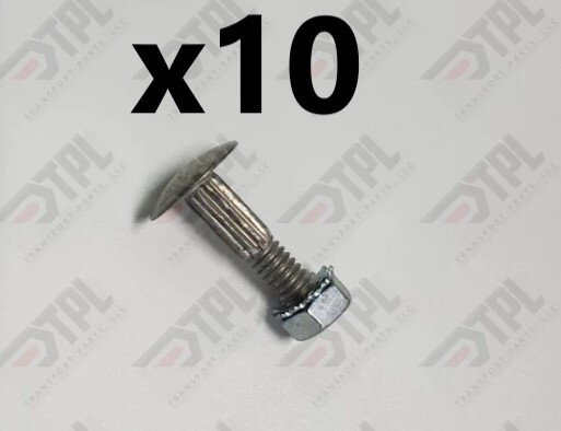10 PACK – 1 1/4″ Carriage Bolt & Nut Kit – Overhead Todco Whiting Door Hinge