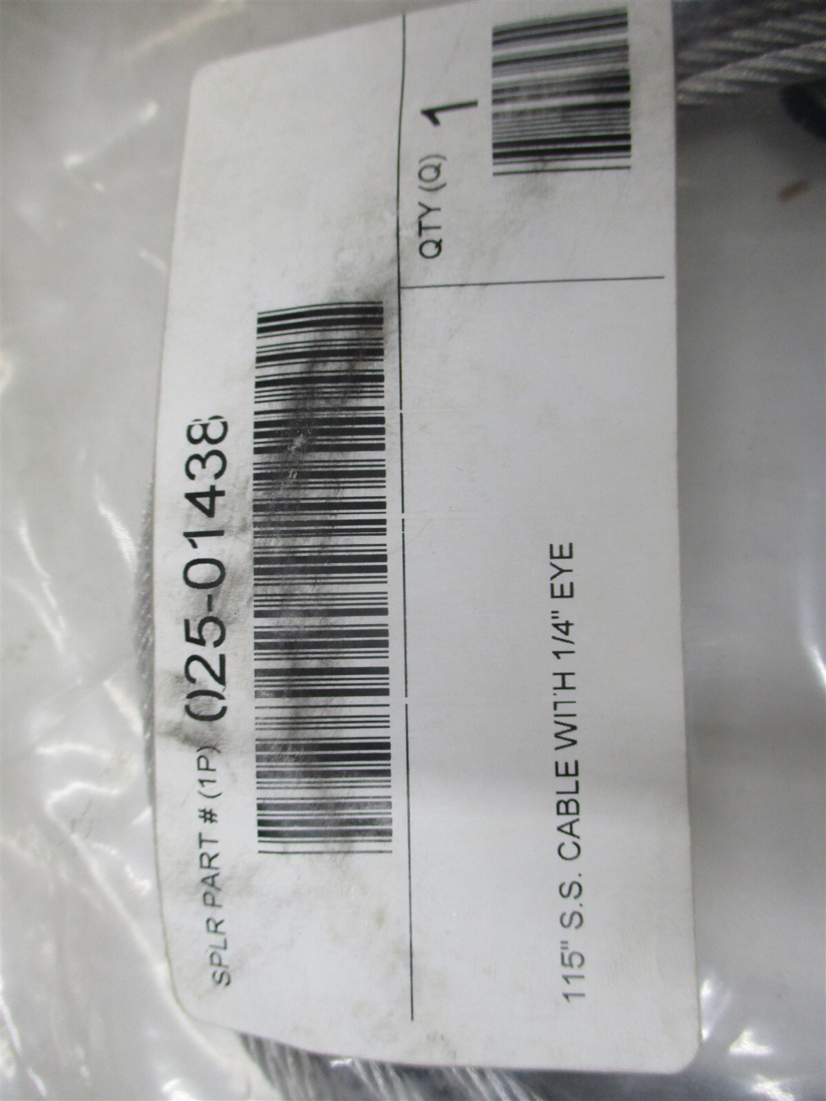 025-01438 NEW TRAMEC SLOAN ROLL-UP DOOR CABLES (PAIR) 115″ 1/4″ EYE STAINLESS
