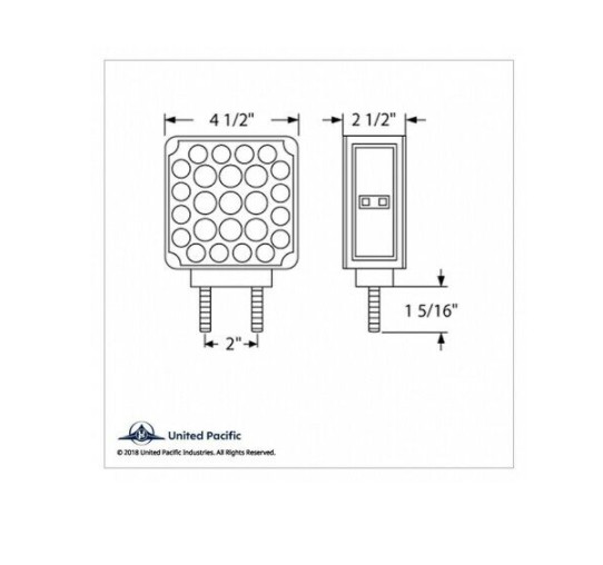 United Pacific 38759 Turn Signal Clear – 52 LED Double Stud Passenger Side