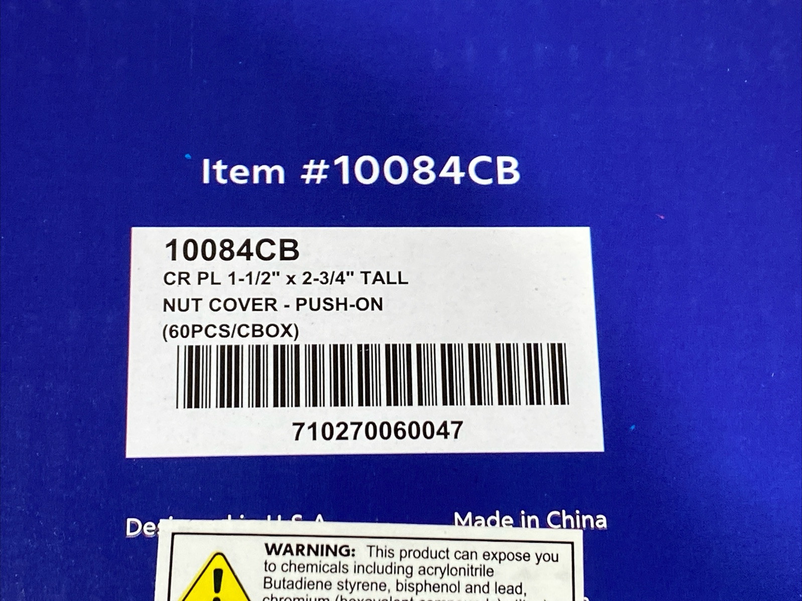 United Pacific 10084CB Tall Wheel Lug Nut Cover 1.5″ X 2 3/4″, Chrome, 60pcs New
