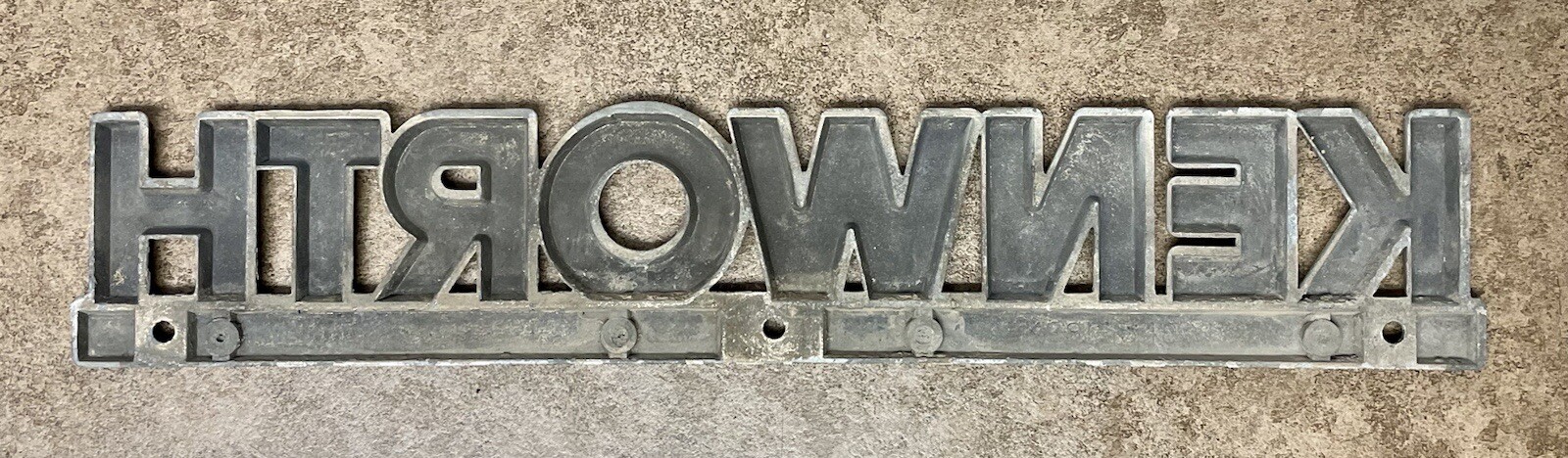 GENUINE “KENWORTH” NAMEPLATE BLACK & SILVER K281-1348 # 13637