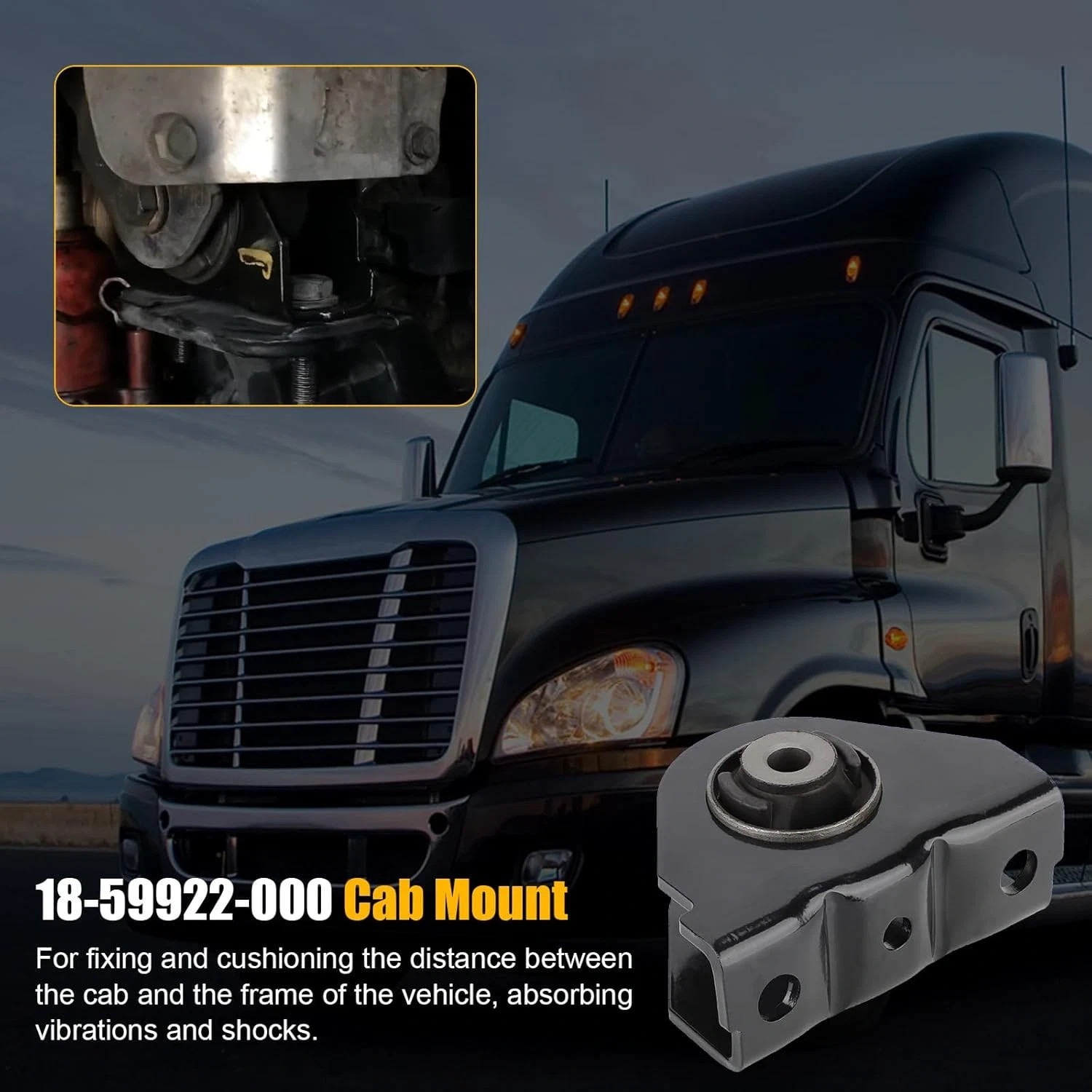 Front Cab Mount w/ Bushing Replaces 18-59922-000 For Freightliner 2008-2016 2017