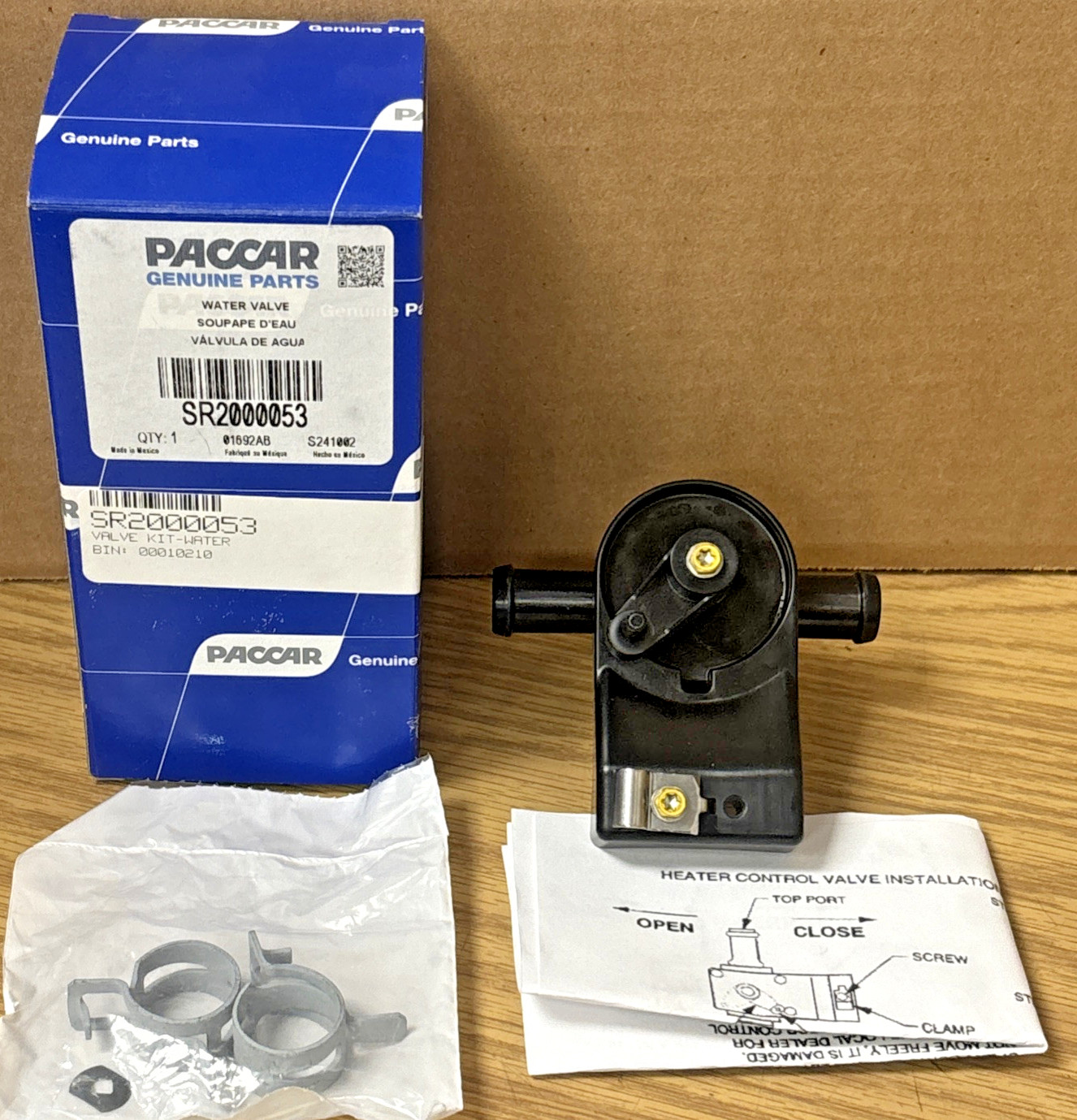 ~NEW GENUINE PACCAR PART OEM ~ HVAC WATER SHUT OFF VALVE INSTALL KIT ~ SR2000053