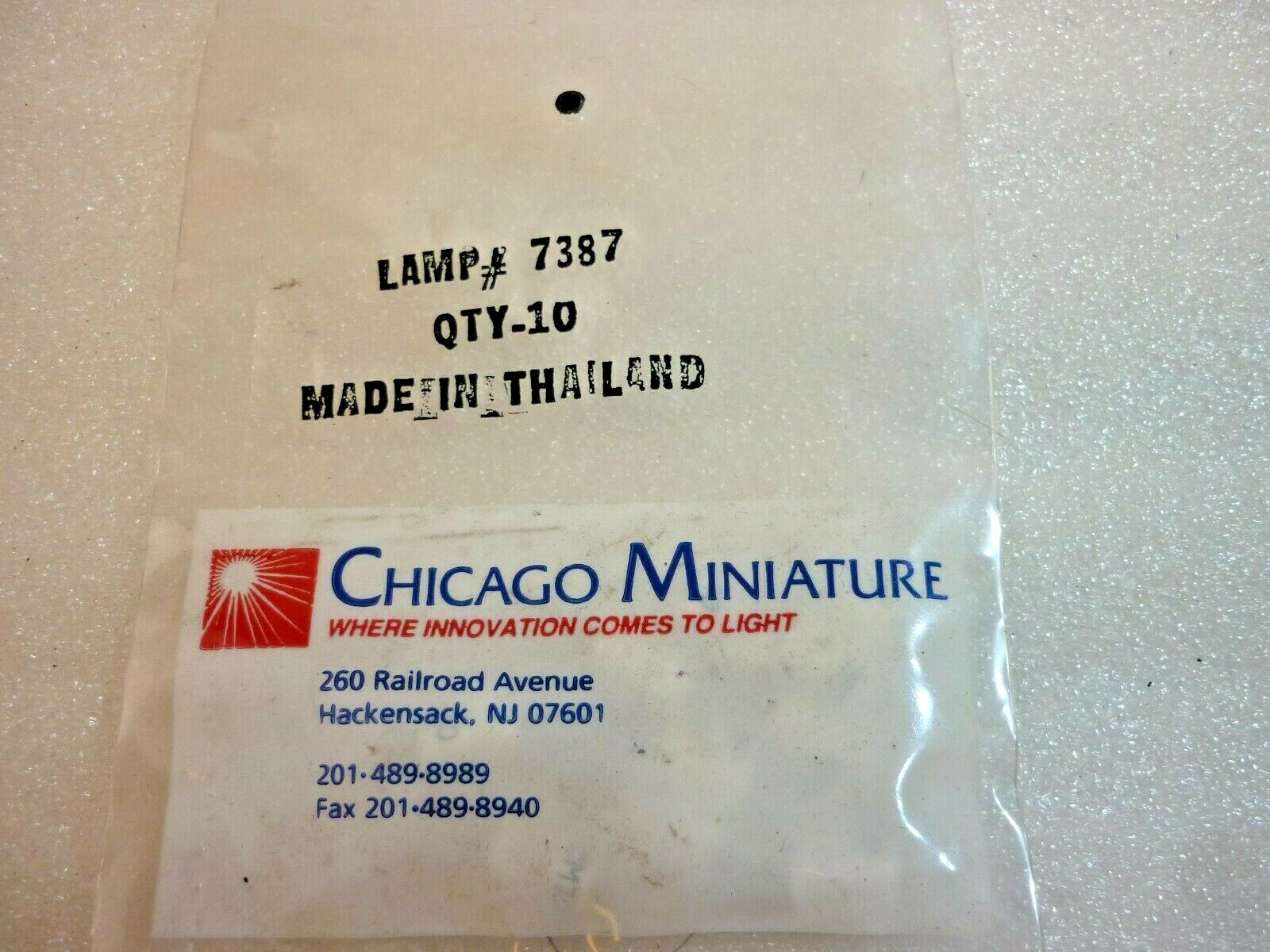 (Lot of 10) Chicago Miniature Incandescent Lamp Bulb, pn CM7387