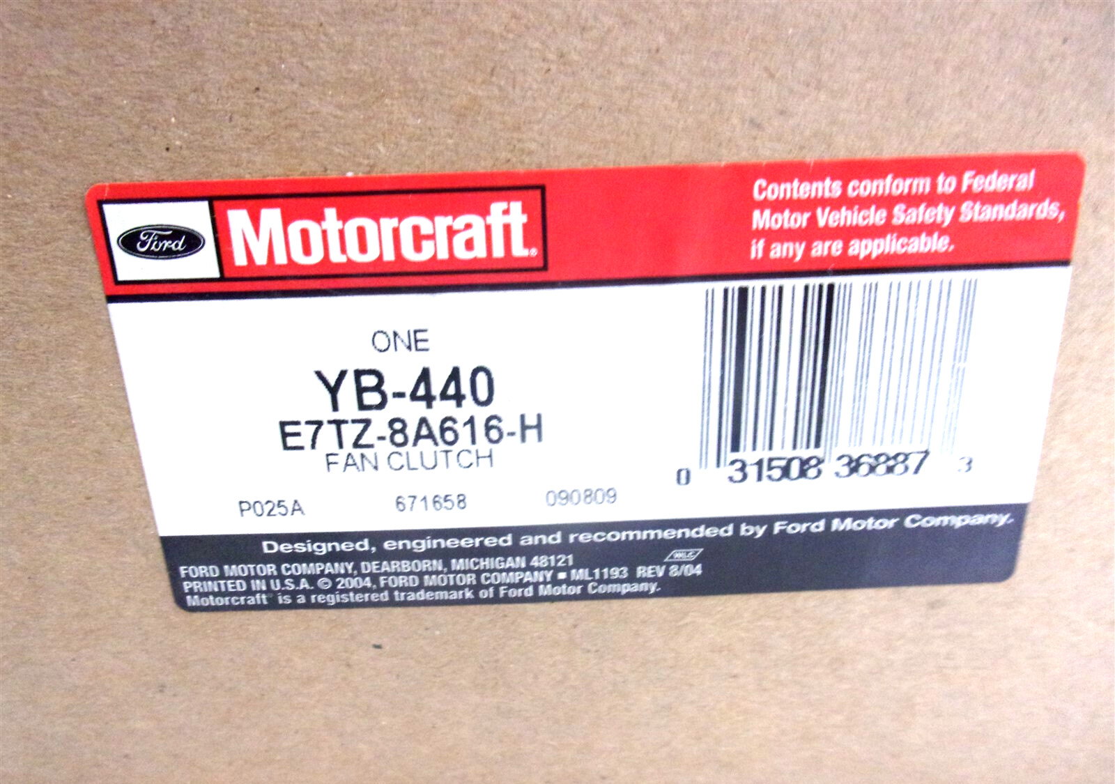 E7TZ-8A616-H NEW OEM FORD MOTORCRAFT FAN CLUTCH ASSY YB-440
