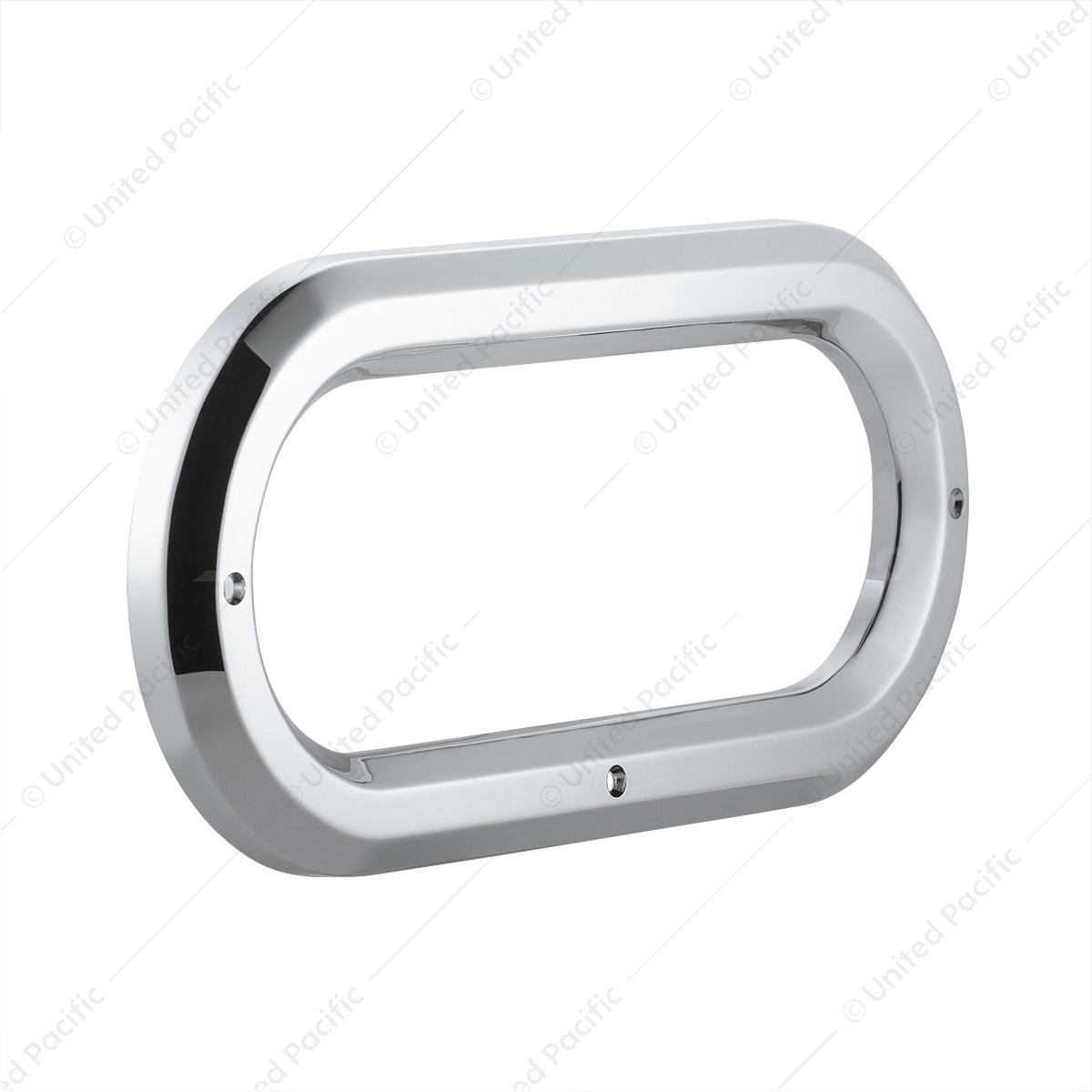 Chrome Oval Light Bezels – 6″ Plastic Semi Truck Trailer – United Pacific QTY 18