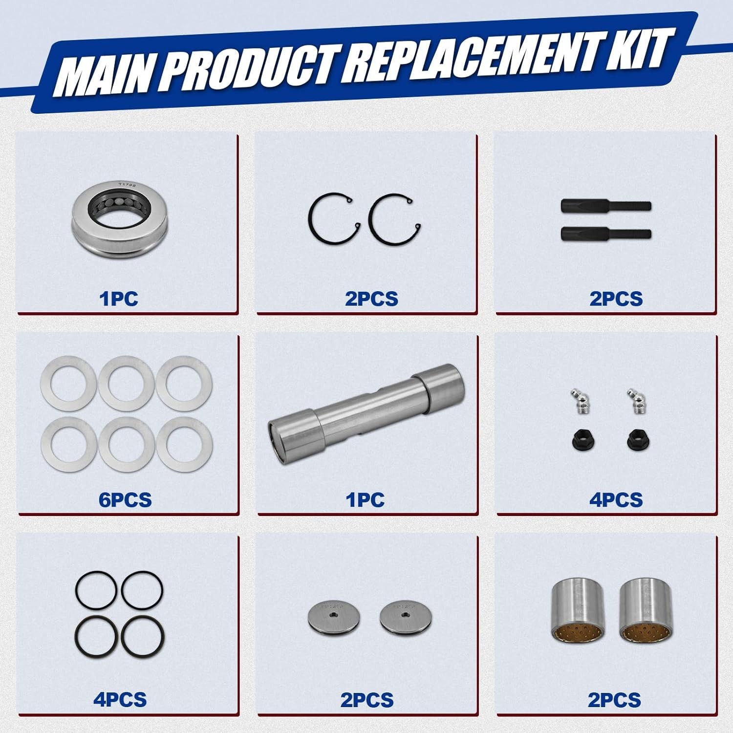 K120A Freightliner Cascadia King Pin Kit Set No Ream P6073300019KZ P6073300119KZ