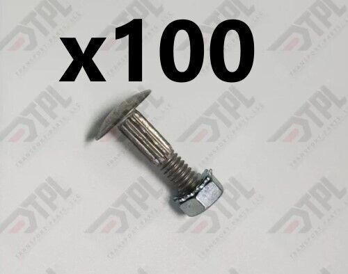 100 – 1 1/4″ Carriage Bolt/Nuts Overhead Todco Whiting Door Hinge Morgan TPK1069