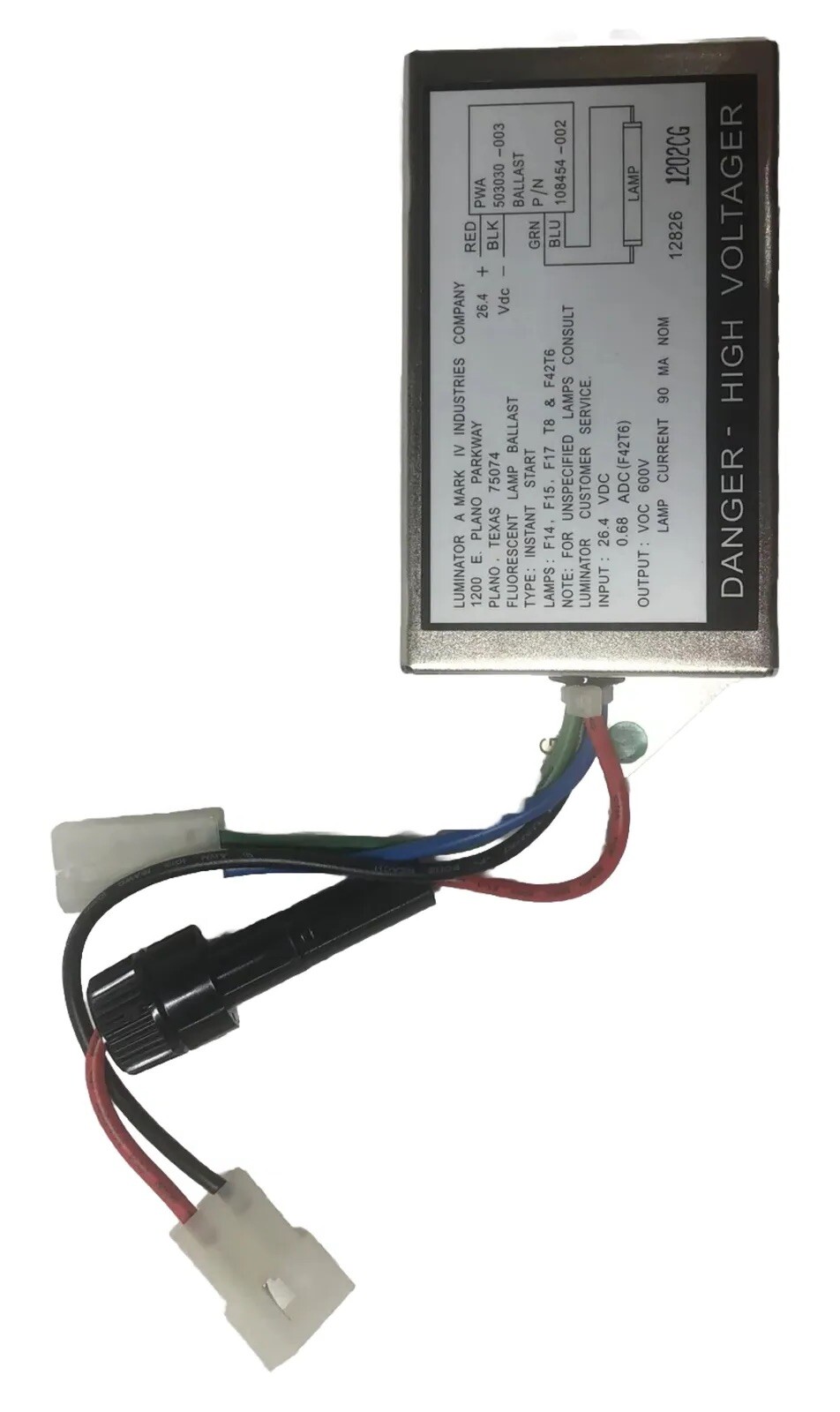 Luminator for Gillig 500947-006 Ballast Asm 24V; 500947006