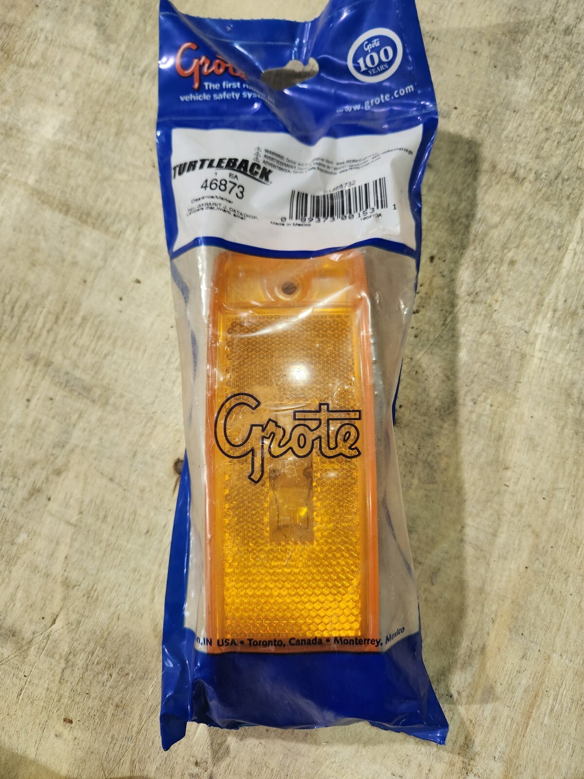 Grote 46873 Clearance Marker Light Sealed Turtleback II Amber / 47073
