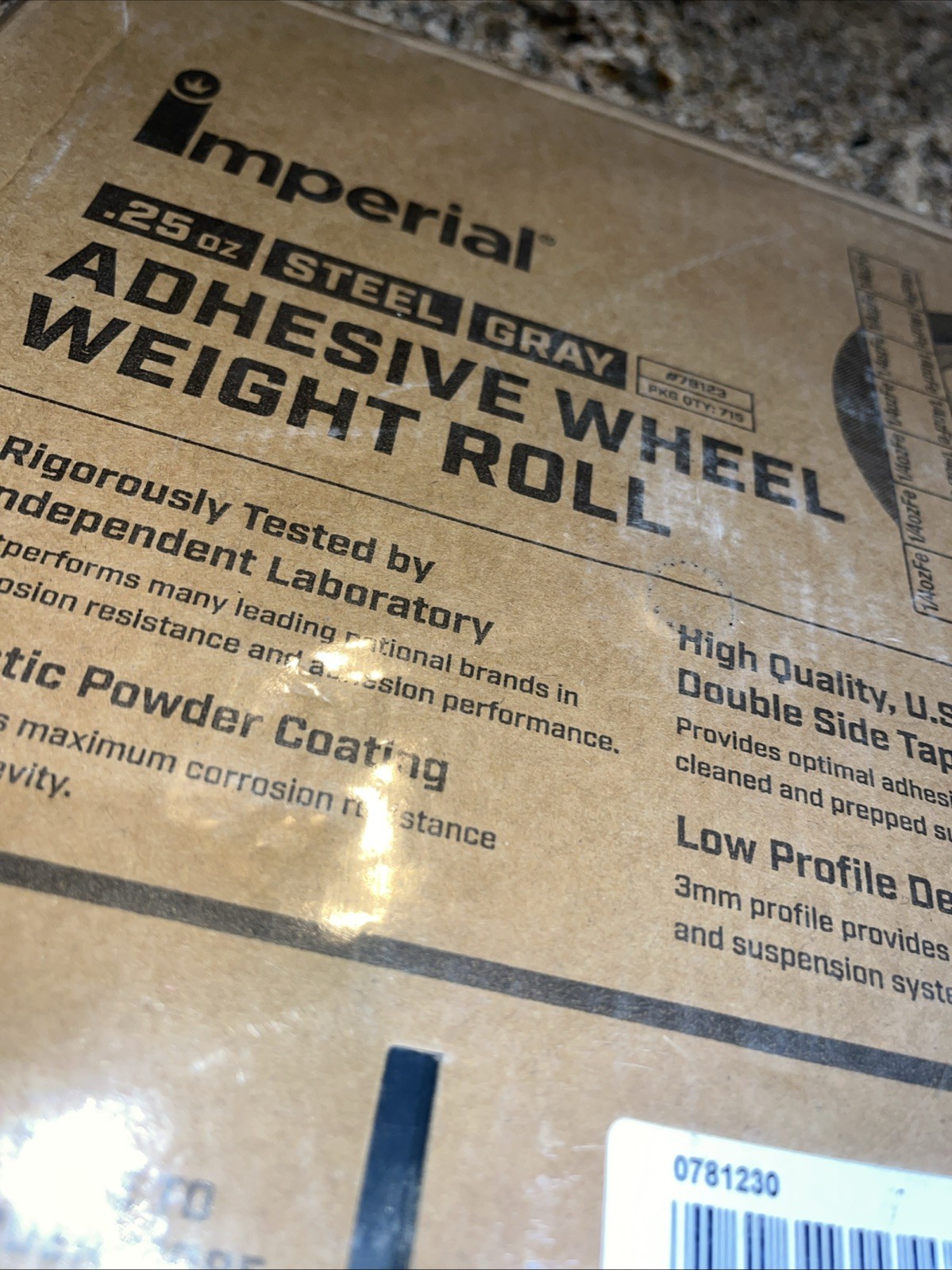 Imperial 781230 .25 oz Steel Gray Adhesive Wheel Weights Roll QTY 715 NEW IN BOX