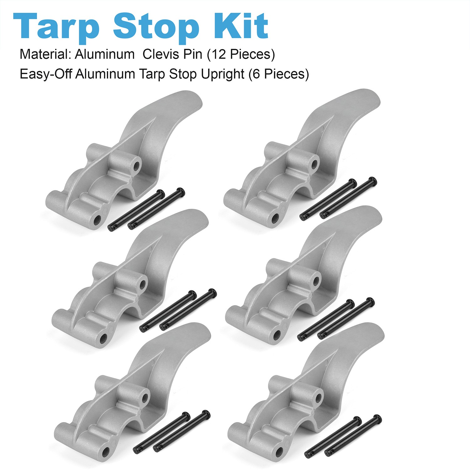 1705775 Easy-Off Cast Aluminum Offset Tarp Stop Upright Kit-6 Tarp Stops-12 Pins