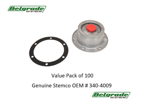 Stemco Genuine OEM Hub Cap # 340-4009 – 100 Pack with Gaskets