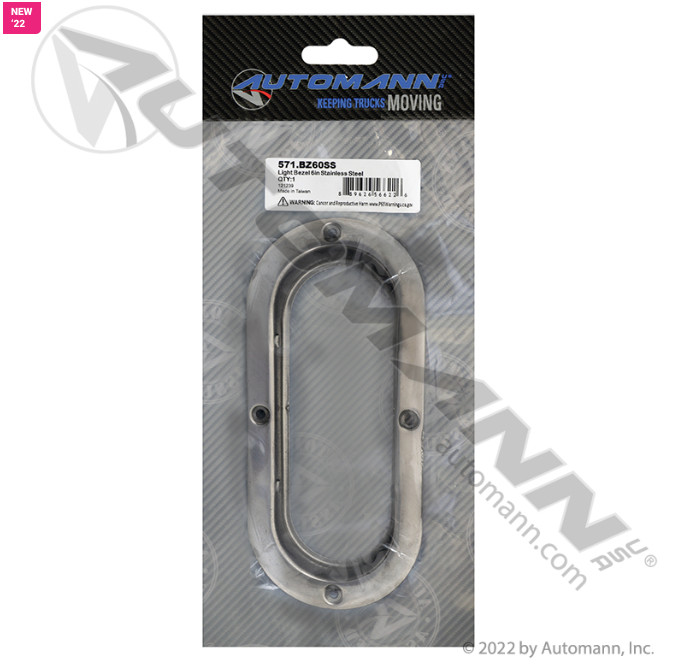 571.BZ60SS Automann Stainless Steel 6″ Oval Light Bezel – 43723, M63254, 20487