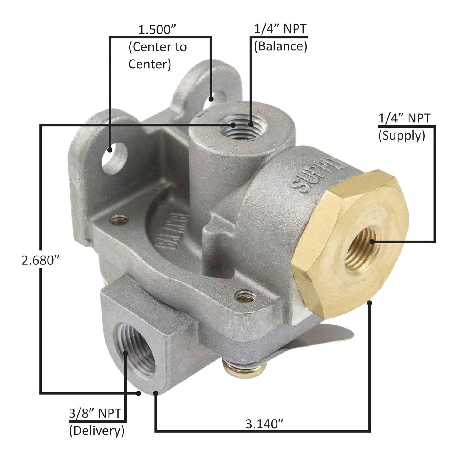 Air Brake Quick Release Valve Compatible with Bendix 289714 Freightliner