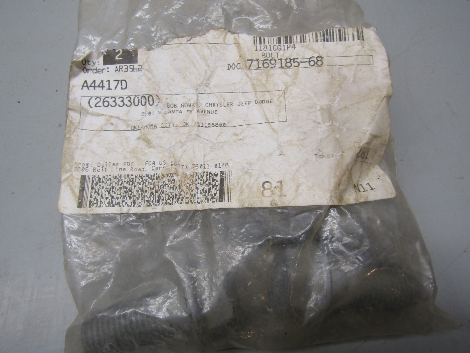 Mopar 06509465AA Bolt Lot of 3!