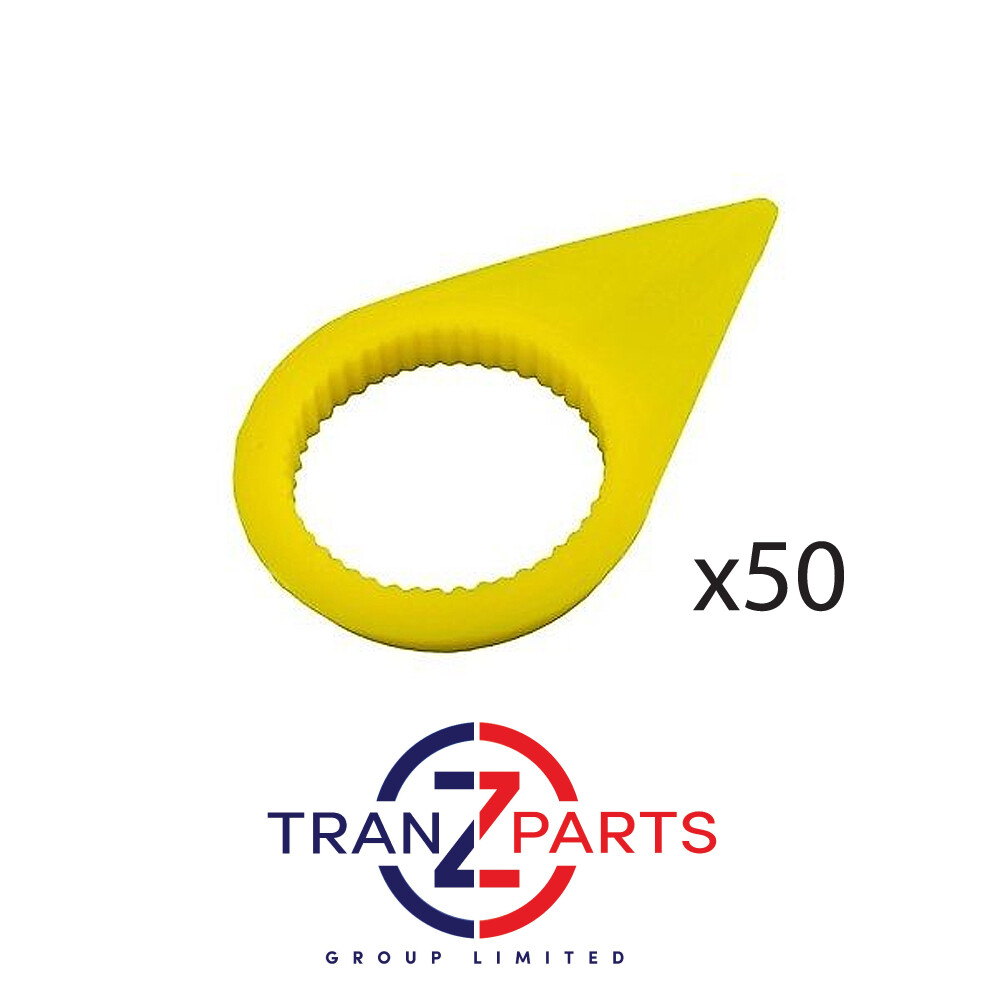 50 X CHECKPOINT WHEEL NUT POINTERS INDICATOR – 27MM YELLOW