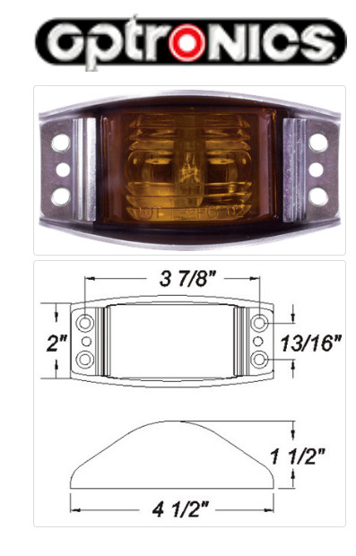 Optronics MC82ABP Amber Armored Side Clearance Marker Light 4-1/2”