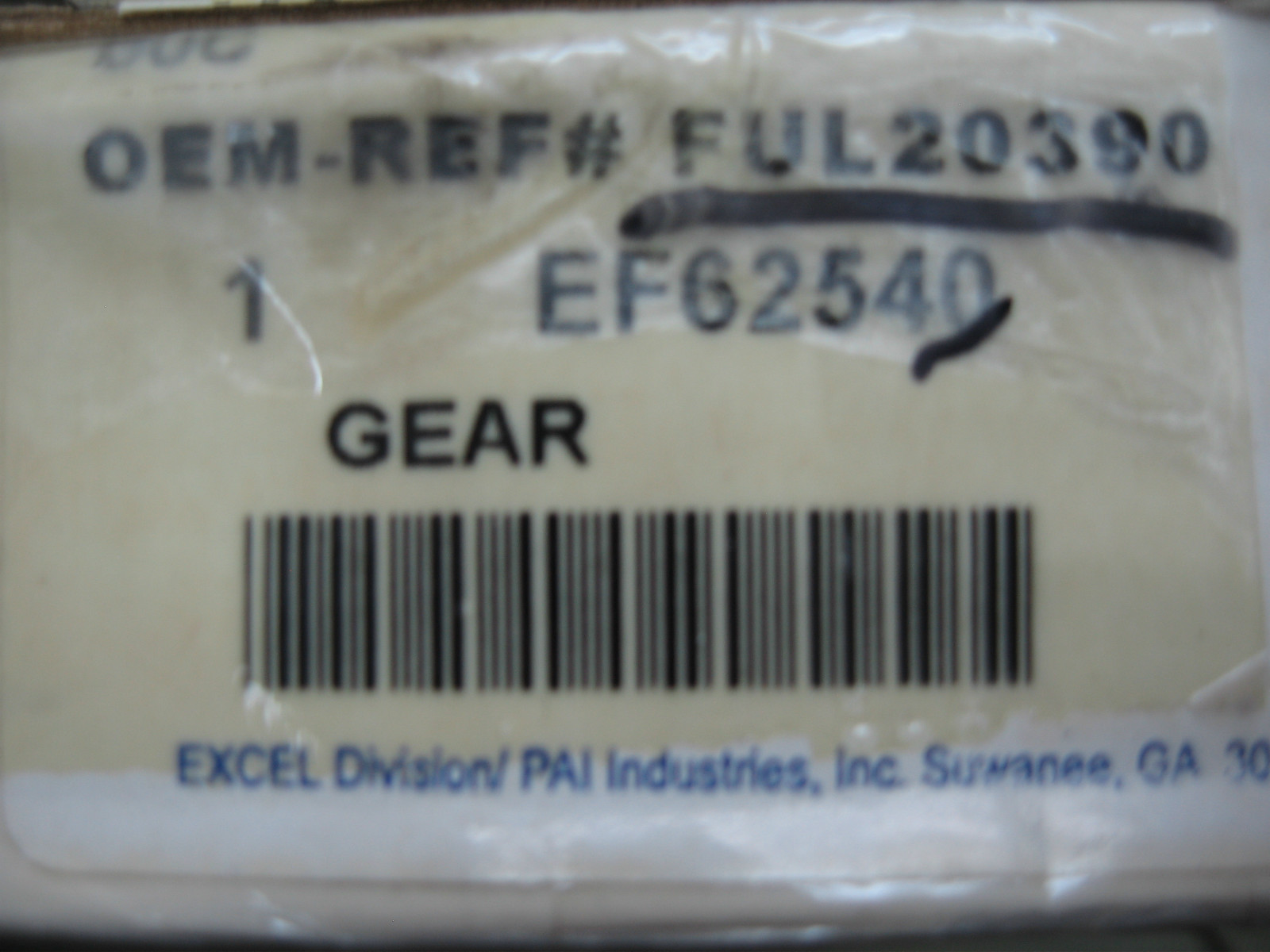 Gear for RTO A, RT/RTO. PAI# EF62540 Ref. # Fuller 20390 19614 591865C1 591865C2