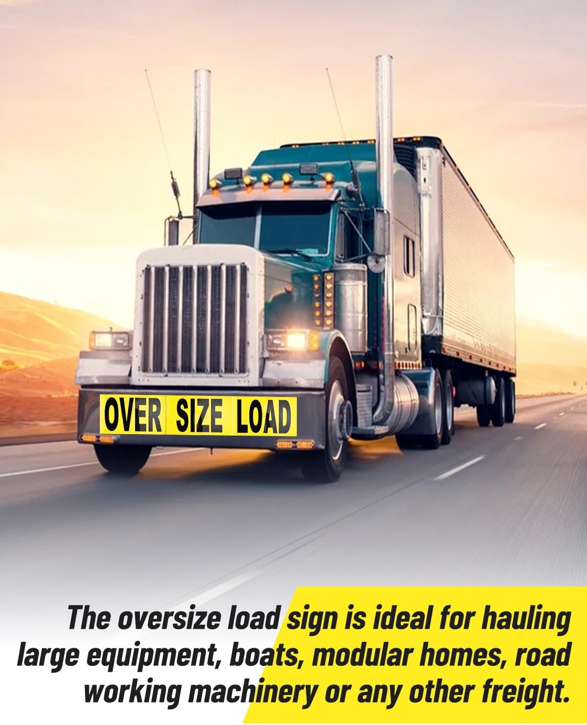 12″x60″ 3 piece Magnetic Oversize Load Sign for Escort/Pilot Car ~ Truck Safety