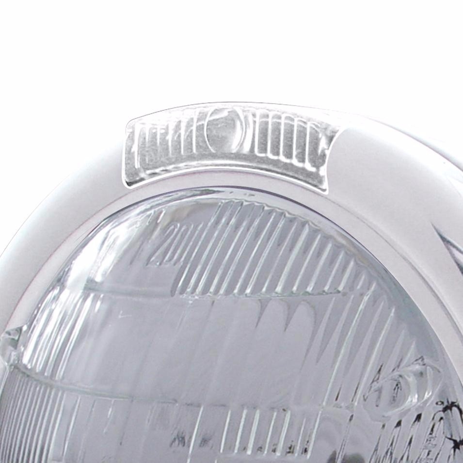 Stainless Steel “CLASSIC” Headlight – 6014 Bulb- Incandescent Turn w/ Clear Lens