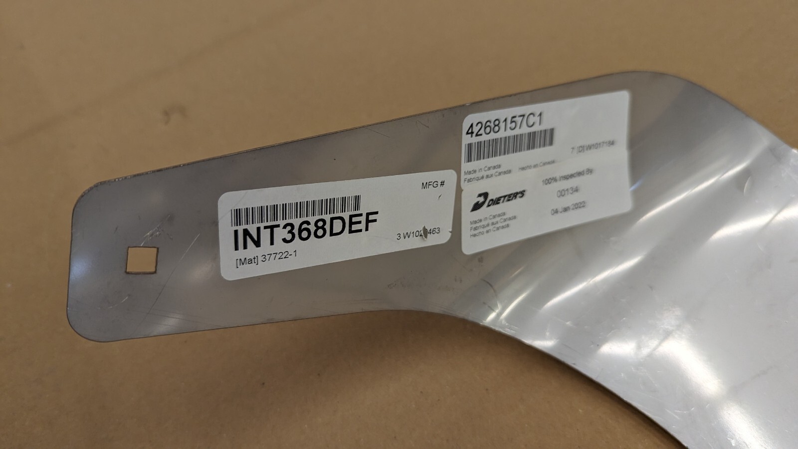 4268157C1 International Stainless Bug Deflector Hood Mounted HX520 Trucks 59 In.