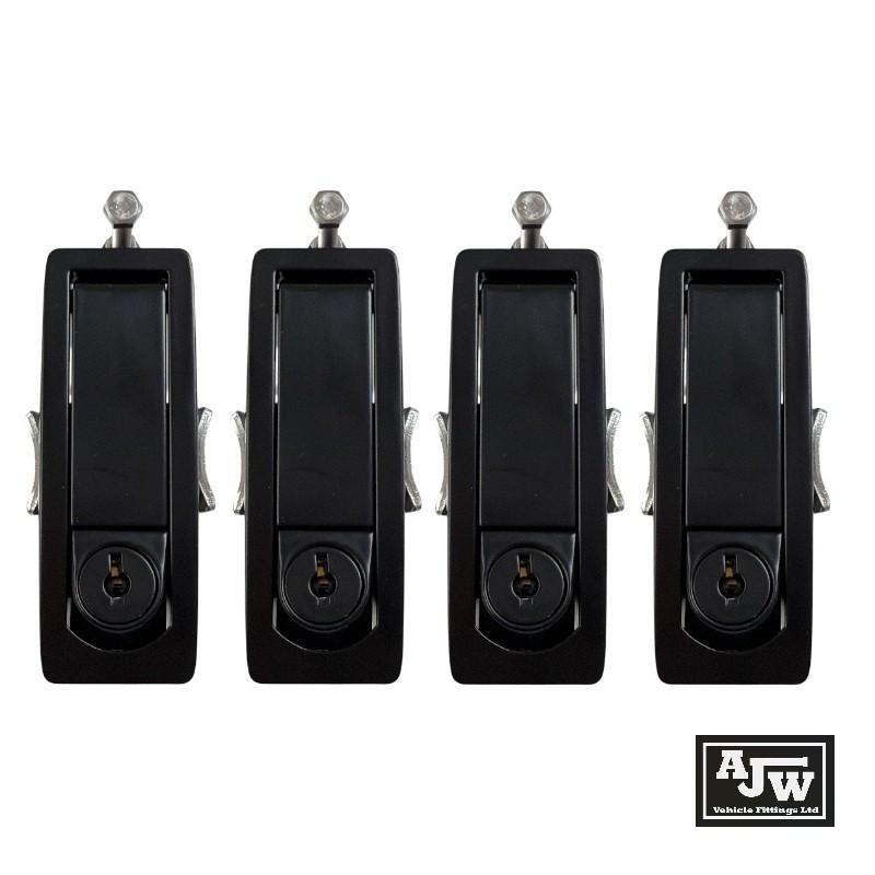 Compression Latch Raised Lock Trigger, Black, Locking (4 Pack) 1-25mm Grip Range
