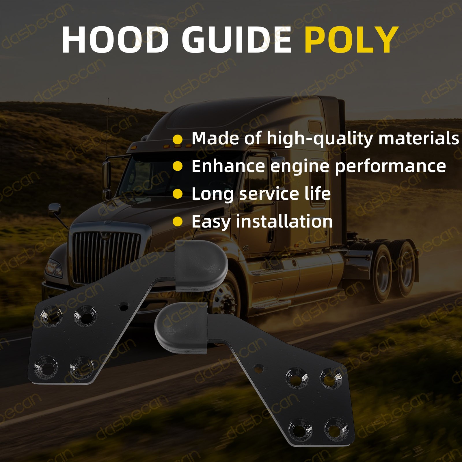 Right Passenger Side & Left Driver Side Hood Guide Poly IHC HLK2733L HLK2733R