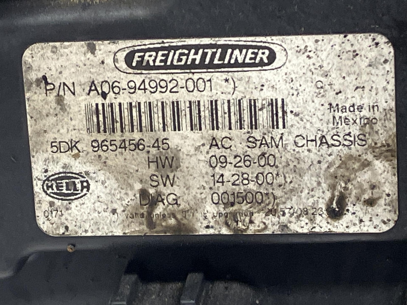 2008-2022 Freightliner CASCADIA Electronic Chassis Control Module – Used