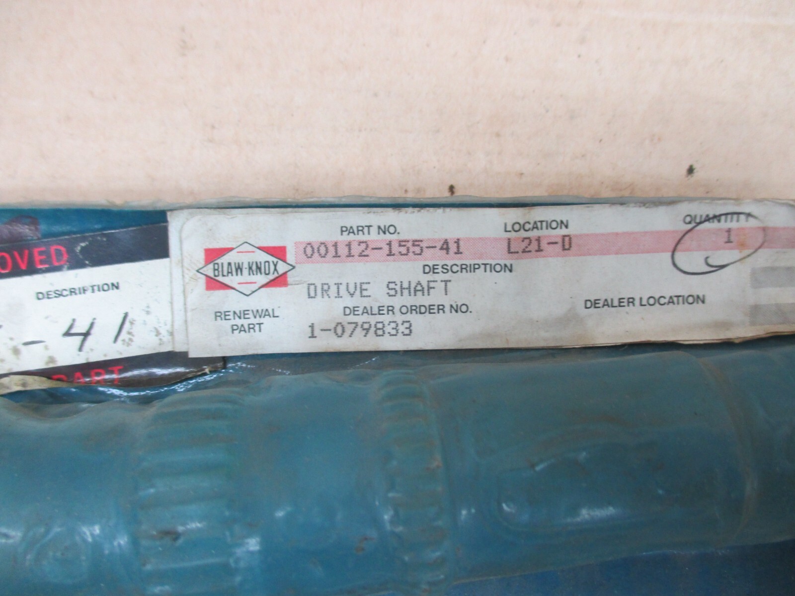 112-155-41 DRIVE SHAFT BLAW-KNOX PAVER PARTS 3102B45 PUMP SHAFT SAUER SUNDSTRAND