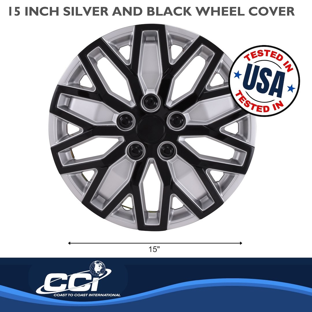 Coast to Coast Wc 10 U Spoke Sil/Blk 15″ Set 4