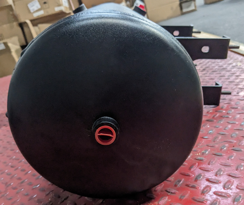 Air Brake Tank Reservoir 10” x 32.5” Steel Open Secondary 150 PSI Blue Bird